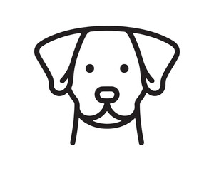 Minimalist Line Art Dog Vector Illustration. Minimal Outline Dog Logo