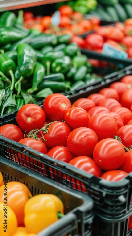 Poster user-friendly internet marketplace for food retail with seamless shopping experience, copy space, an