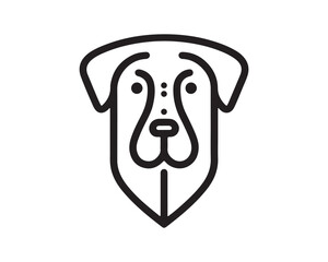 Minimalist Line Art Dog Vector Illustration. Minimal Outline Dog Logo