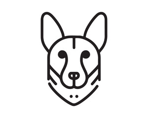 Minimalist Line Art Dog Vector Illustration. Outline Dog logo
