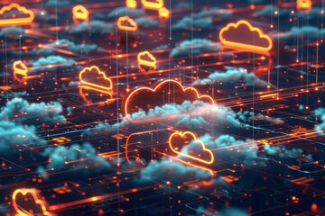 Obraz premium Cloud Computing Network