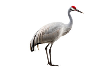 Naklejka premium Elegant cranes bird isolated on transparent background with graceful long necks and detailed plumage, ideal for wildlife illustrations, educational materials