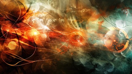 Abstract Digital Painting with Glowing Lines and Spheres