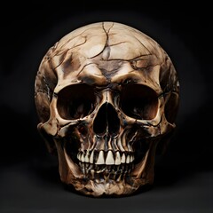 skull on black background, Ai Generated