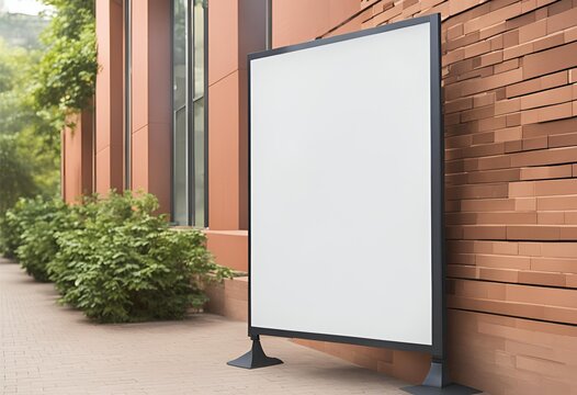 Blank signboard mockup on a school campus bulletin board, ideal for displaying event posters from educational institutions with ease