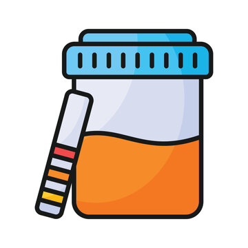 orange liquid jar with test strip clip art preview