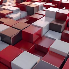 Background of Boxes. Abstract motion, loop, two color, 3d rendering, 4k resolution