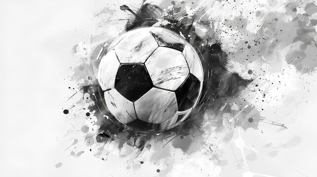 Fototapeta soccer football black and white abstract art Stock Illustration