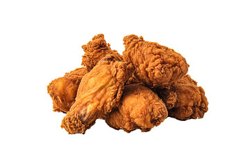 Fototapeta premium Crispy fried chicken drumstick on transparent background isolated PNG image for food and culinary designs