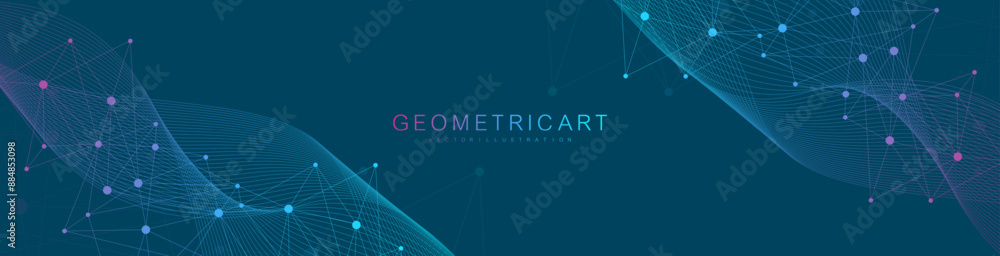 Poster global network connection website header or banner design. abstract background with connecting dots 