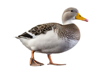 Obraz premium Isolated goose standing on transparent background with detailed feathers and natural colors ideal for wildlife and animal themed designs and creative projects