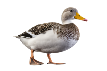 Isolated goose standing on transparent background with detailed feathers and natural colors ideal for wildlife and animal themed designs and creative projects