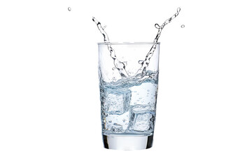 High-resolution glass of water on transparent background for clean and minimalist designs, isolated PNG ideal for product mockups, digital artwork, and refreshing beverage visuals