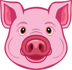  Cute pink pig vector