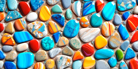 mosaic of bright colored stones abstract background