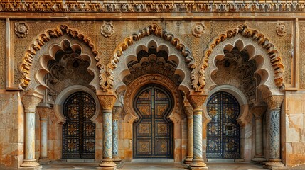 Obraz premium Islamic architectural doorway with intricate ornamental details