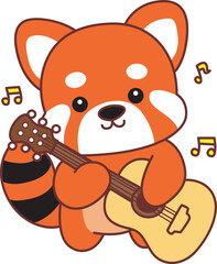 Illustration of Cute Red Panda activities.
Icon of funny red panda sticker elements.