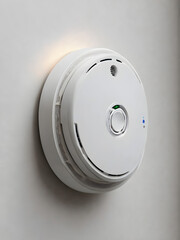 A modern smoke detector on a white background