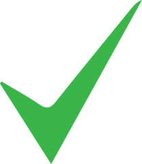 Green checkmark tick icon.  © JP