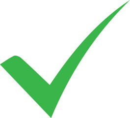 Green checkmark tick icon.  © JP