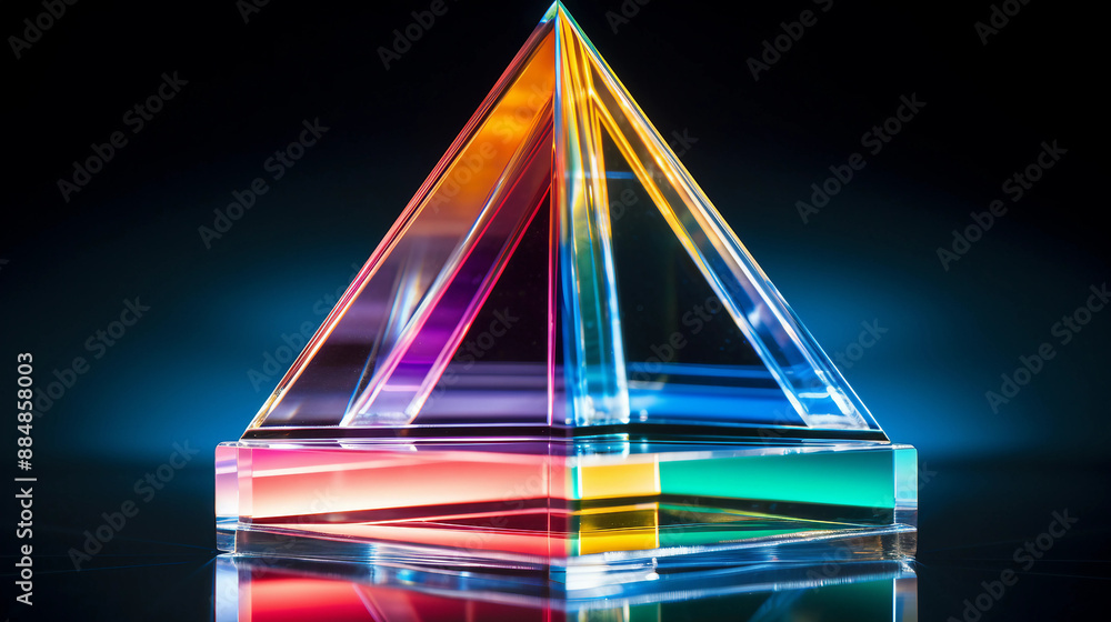 Wall mural glass prism refracting light in vivid rainbow colors