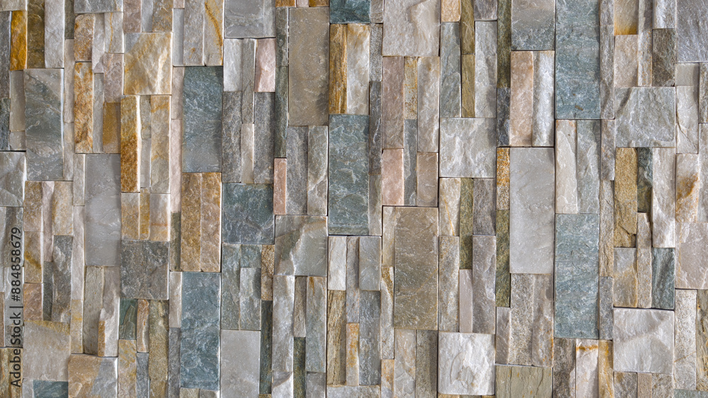 Canvas Prints stripe stone old brick wall seamless background texture grungy rusty blocks of stonework color horiz