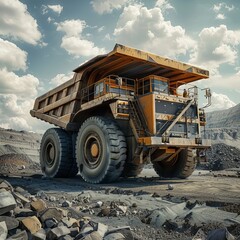 Workers extract coal in a coal mine. Generative AI