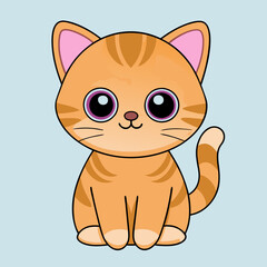 Cute cat cartoon vector art illustration