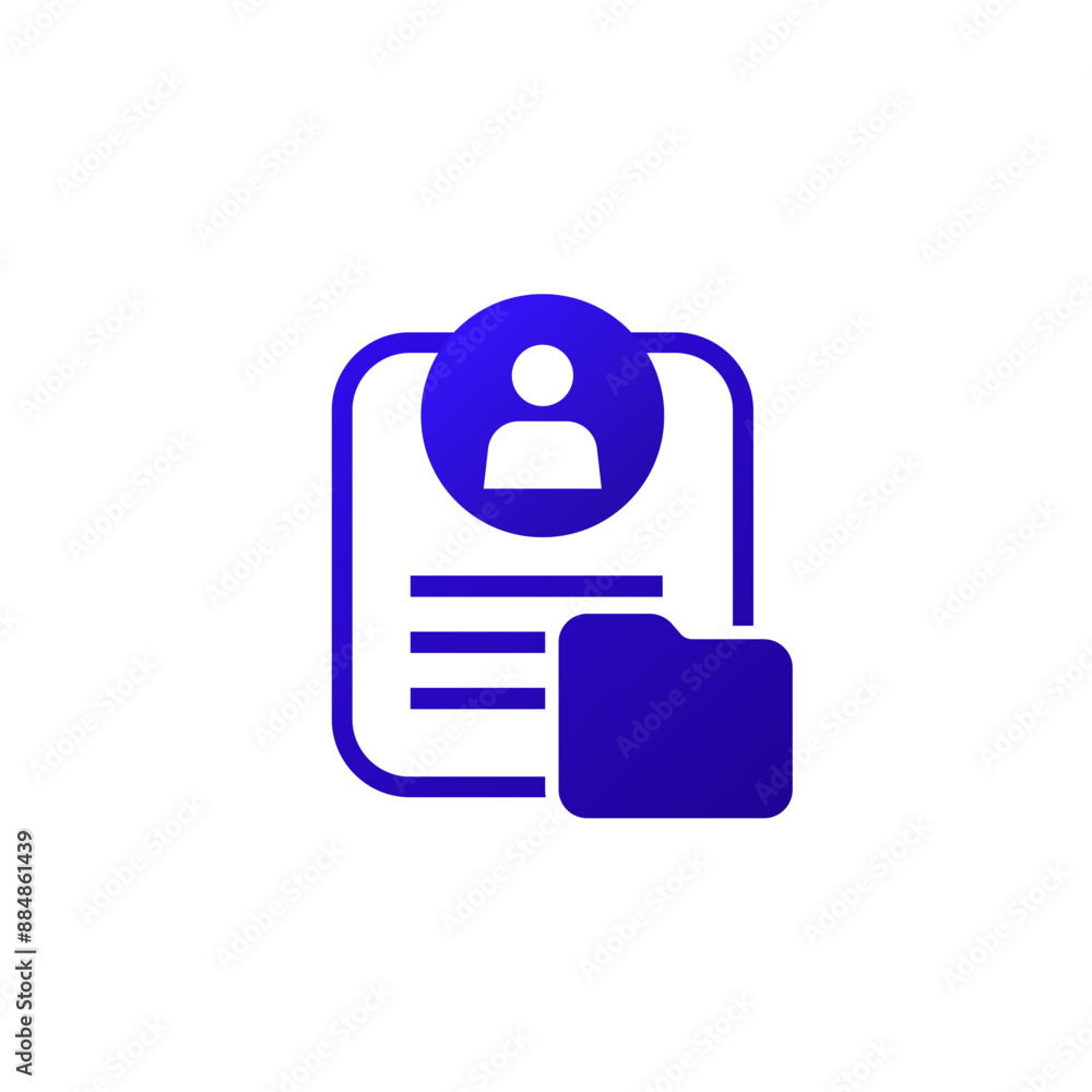 Poster personal data icon with a folder