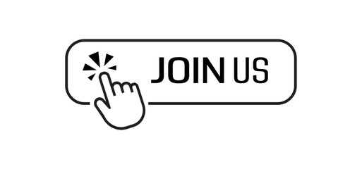 join us sign on white background	