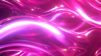 Abstract Pink and White Swirls with Glowing Lights