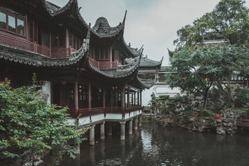 Details of classic chinese garden; classical architecture