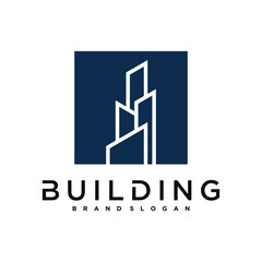 Simple building and construction logo design. Construction, apartment and architect symbols. Premium Vector