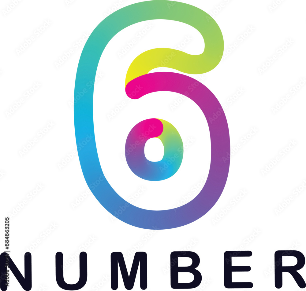 Fototapete gradient 3d number, vector set of number