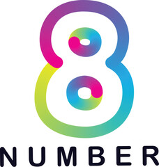 Gradient 3d number, Vector set of number