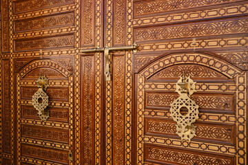 A detail of a door in the Medina; Marrakesh, Morocco