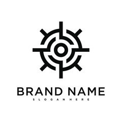 Target logo design, abstract and unique target sign. Premium Vector