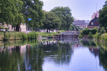 Strasbourg, France - June 19, 2024: Morning scene of Heyritz Park in Strasbourg, France
