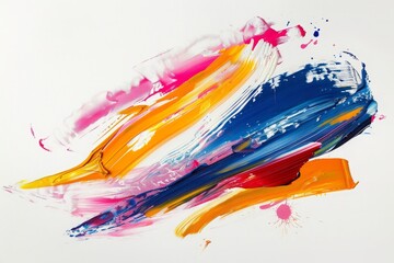 Abstract art with a single, bold stroke of color on a white background 