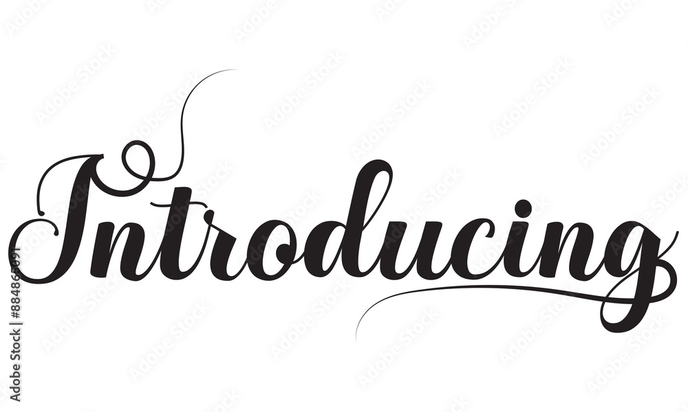 Fototapete indian script calligraphy cursive typography black text lettering. isolated on the white background.