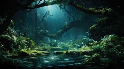 Enchanted Bioluminescent Jungle with Sustainable Lighting Systems
