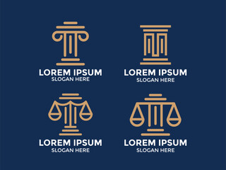 minimalist justice logo collection in gold color