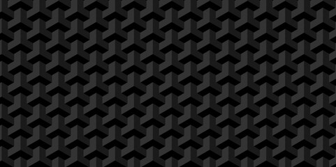 Vector of cube geometric pattern grid backdrop triangle background. Abstract cube geometric tile and mosaic wall or grid backdrop hexagon technology. black or gray geometric block cube structure.