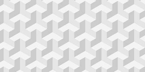 Vector of cube geometric pattern grid backdrop triangle background. Abstract cube geometric tile and mosaic wall or grid backdrop hexagon technology. white and gray geometric block cube structure. 
