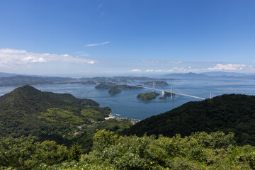 大島亀老山から見た来島海峡（しまなみ海道）