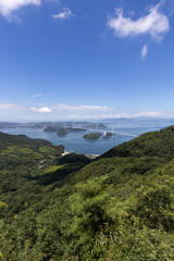 大島亀老山から見た来島海峡（しまなみ海道）