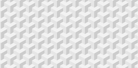 Abstract cube geometric tile and mosaic wall or grid backdrop square technology wallpaper. white or gray geometric block cube structure. Vector of cube pattern grid backdrop triangle background.