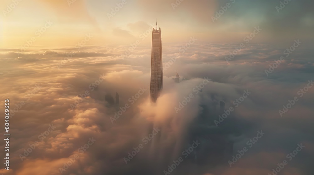 Wall mural Towering Through the Clouds