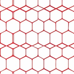 Obraz premium Seamless red hexagonal pattern on white background, ideal for modern design, wallpaper, and textile applications.