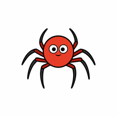 Crab spider cartoon isolated vector art illustration